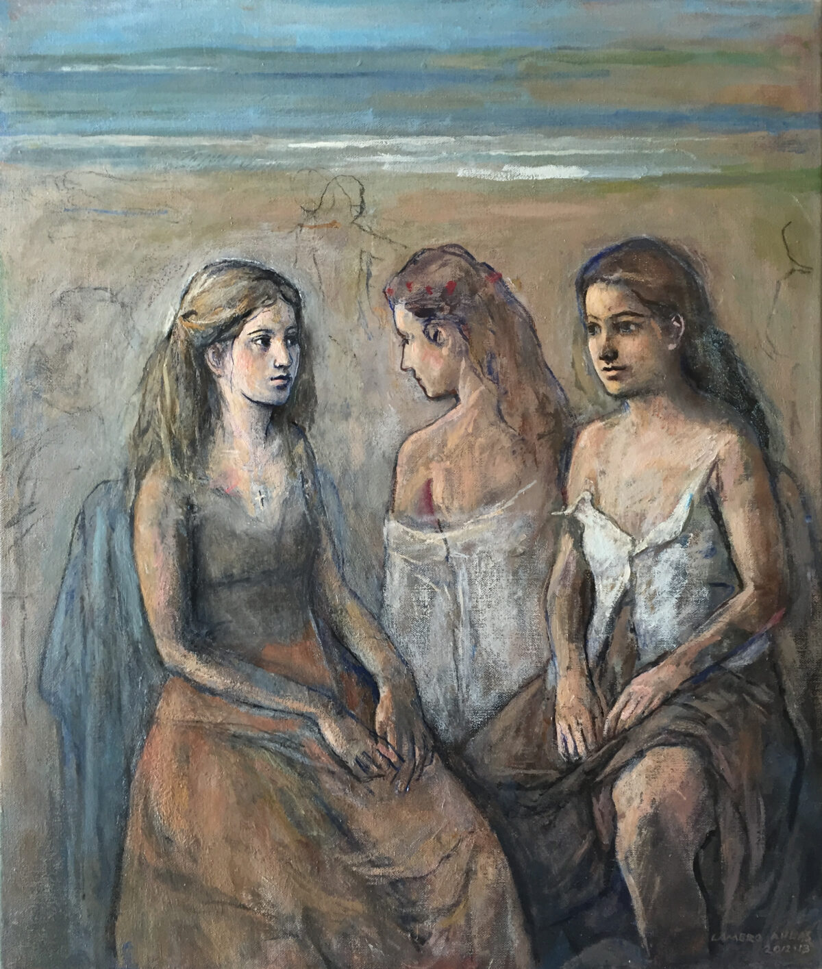 Female Figures — artwork by Lambro Ahlas