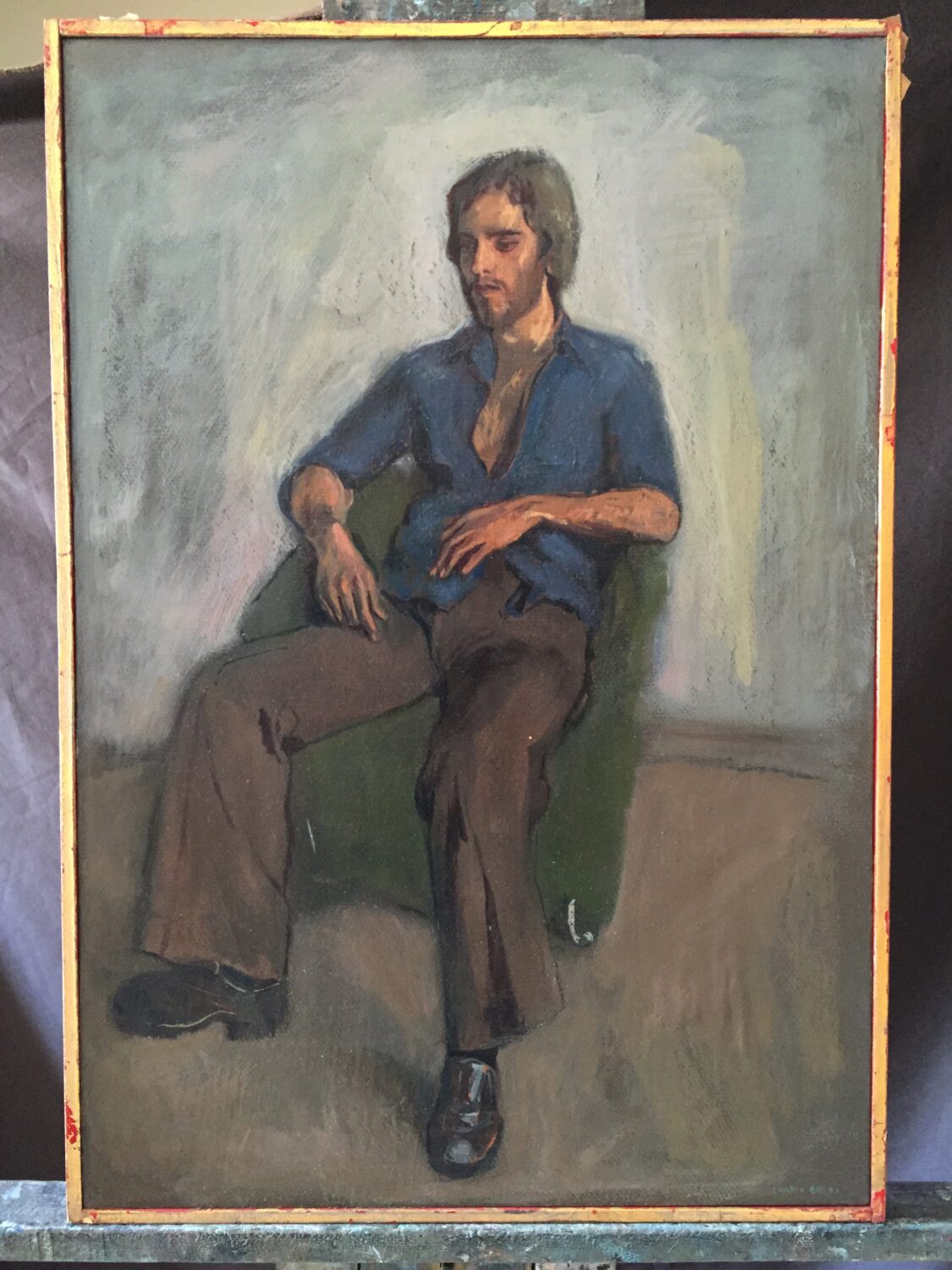 Portrait of a young man, painting by Lambro Ahlas