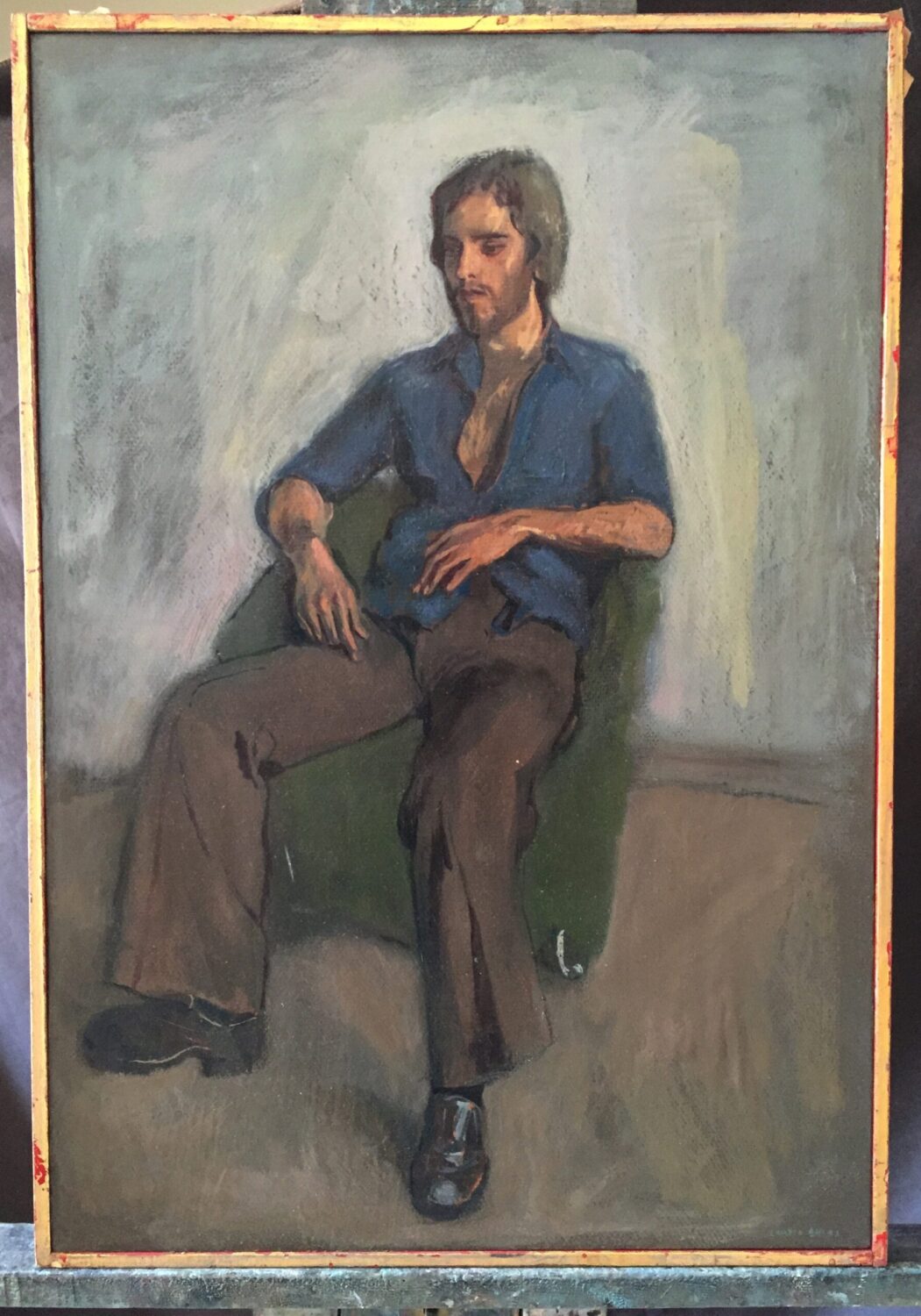 Portrait of a young man, painting by Lambro Ahlas