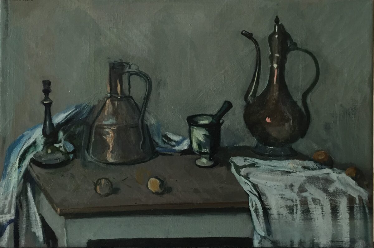 Still life with vessels by Lambro Ahlas