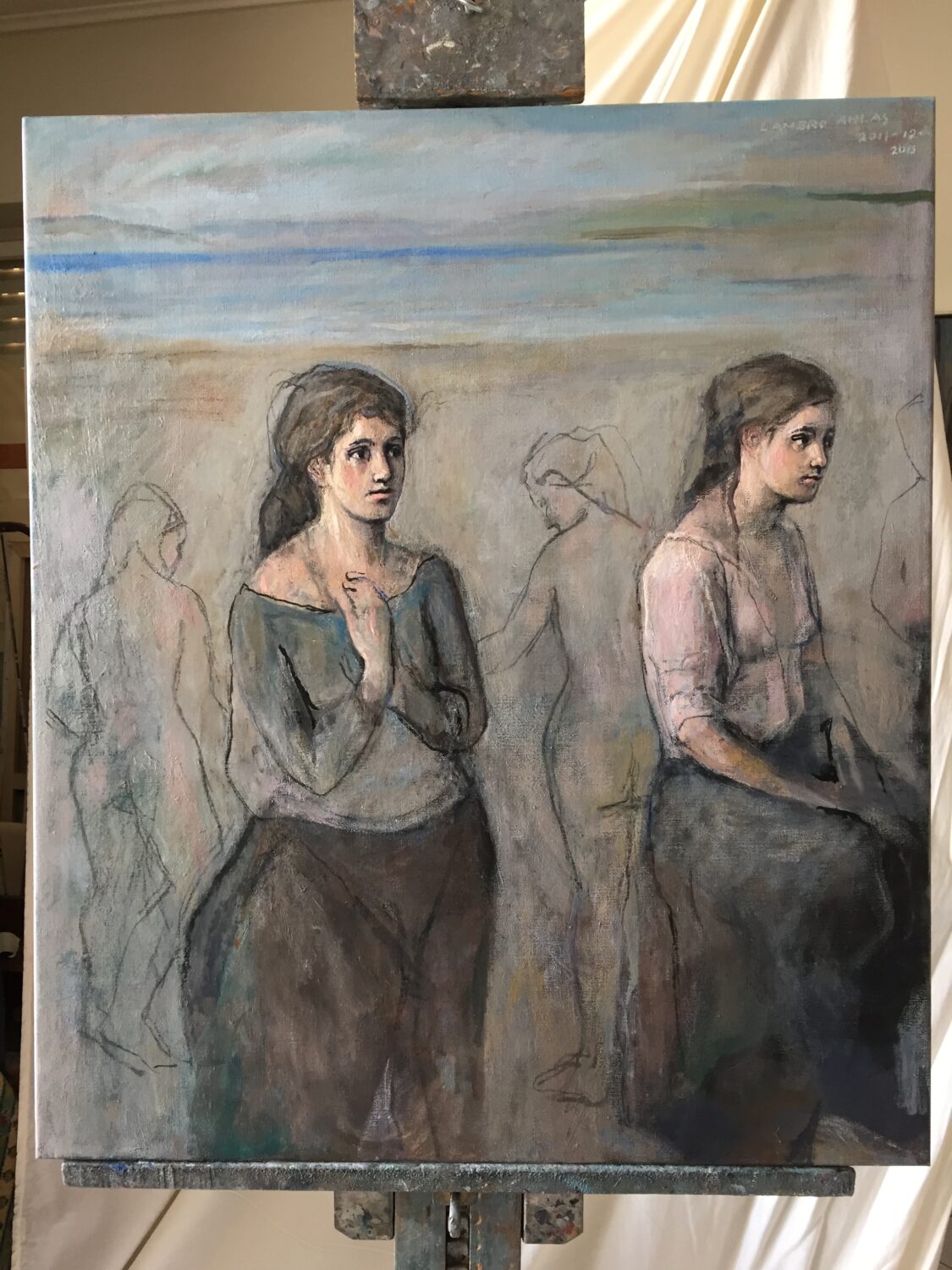 Female Figures — artwork by Lambro Ahlas